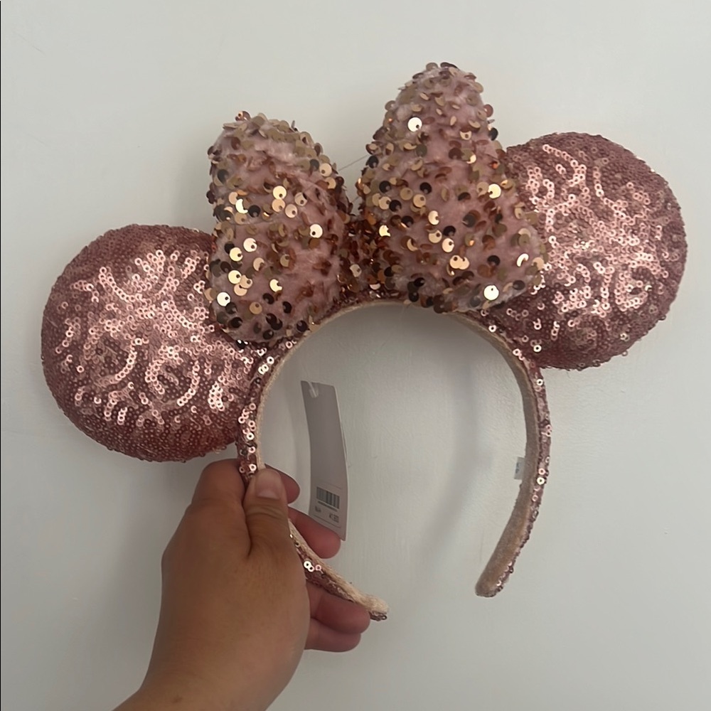Tokyo Disney Sequin Rose Gold Minnie Ears